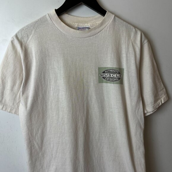 Vintage 90s Going for the Big Bucks T Shirt Cream Large L USA Single Stitch - Picture 5 of 16